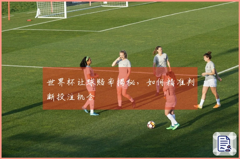 世界杯让球赔率揭秘，如何精准判断投注机会